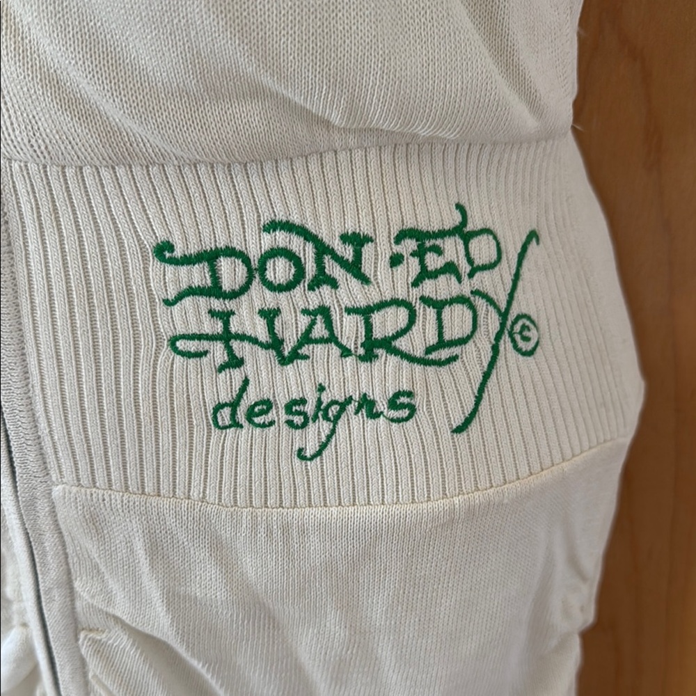 Ed Hardy Cream Green Ruched Halter Mini Dress - Picture 3 of 13